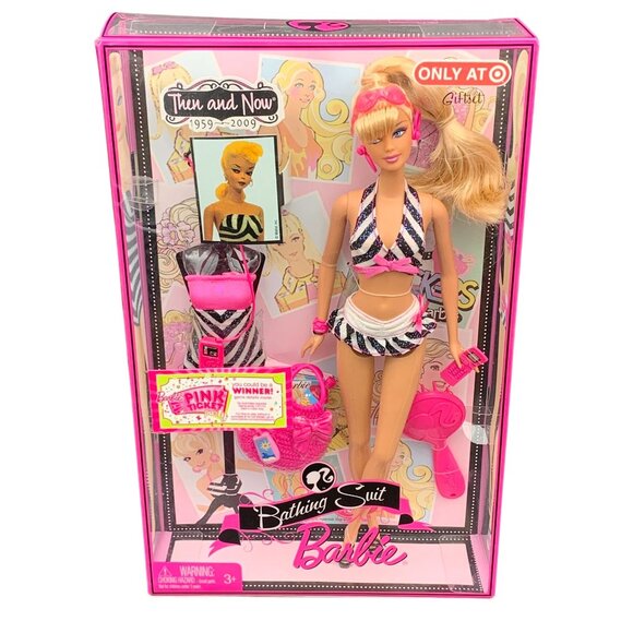 Bathing Suit Barbie Then and Now Doll 2008 Mattel P8038 Target Exclusive - Picture 1 of 12